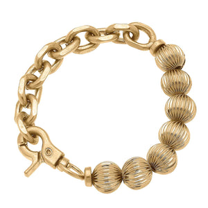 Mila Ribbed Metal Chunky Chain Bracelet