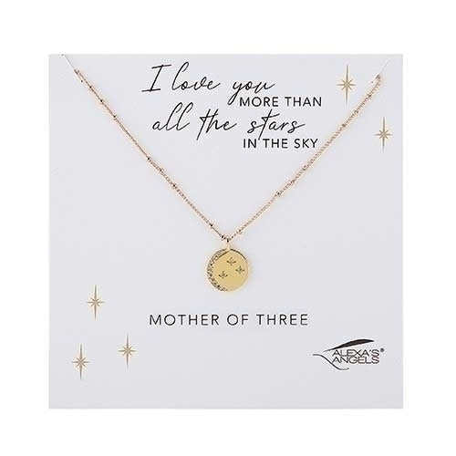 Mother of Three Moon and Stars Necklace