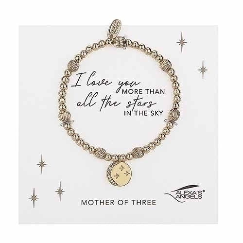 Mother of Three Moon and Stars Bracelet