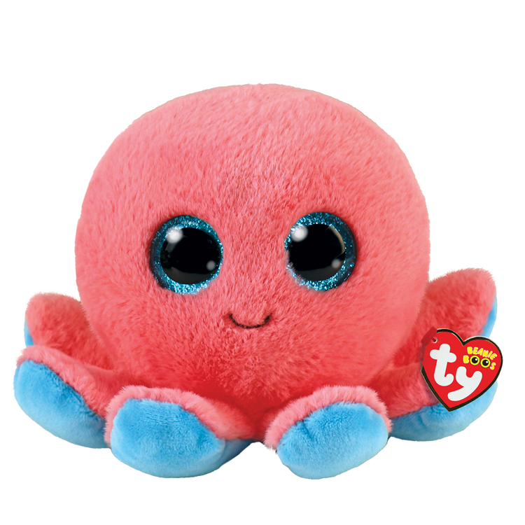 Ty SHELDON 6" Coral Octopus Beanie Boo