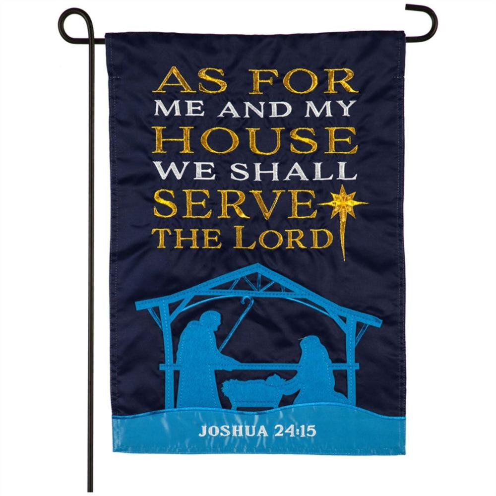 As For Me and My House Nativity Garden Applique Flag