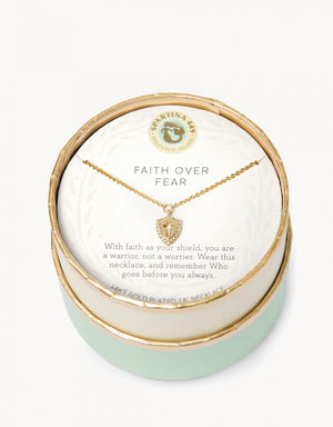 Spartina Sea La Vie Faith Over Fear/Cross Shield Necklace