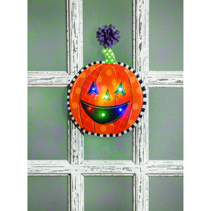 Patterned Jack-o-Lantern LED Window Décor