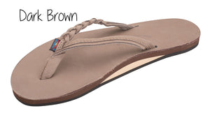 Flirty Braidy Ladies' Rainbow Sandals - Dark Brown