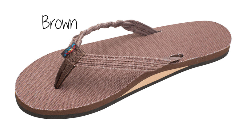 Flirty Braidy Hemp Ladies' Rainbow Sandals - Brown
