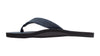 Premium Leather Men's Wide Strap Single Layer Rainbow Sandals - Navy