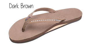 Crystal Ladies' Rainbow Sandals - Dark Brown