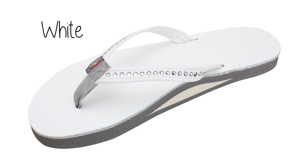 Crystal Ladies' Rainbow Sandals - White