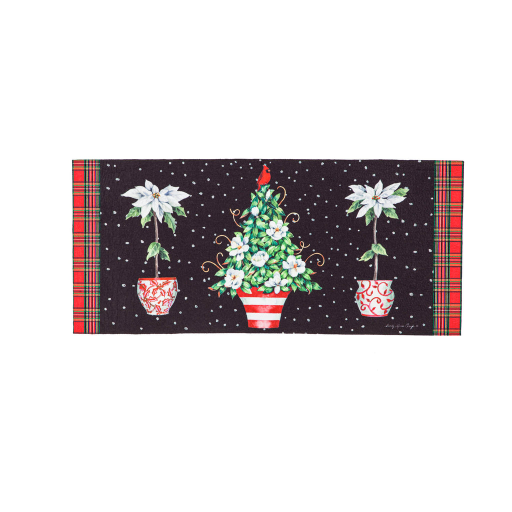 Red Chinoiserie Topiaries Sassafras Switch Mat