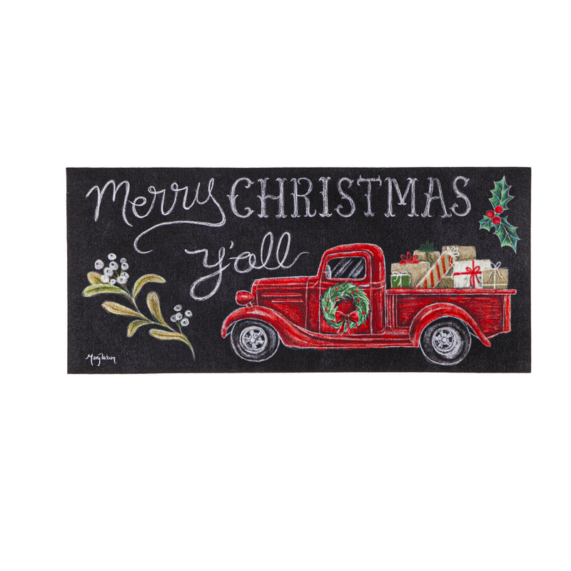 Merry Christmas Y'all Red Truck Sassafras Switch Mat