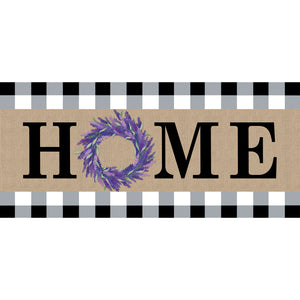 HOME Lavender Wreath Burlap Sassafras Switch Mat