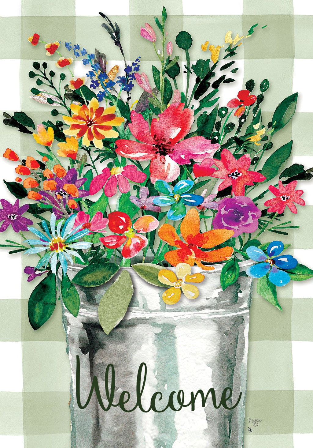 Wildflower Bucket Garden Flag