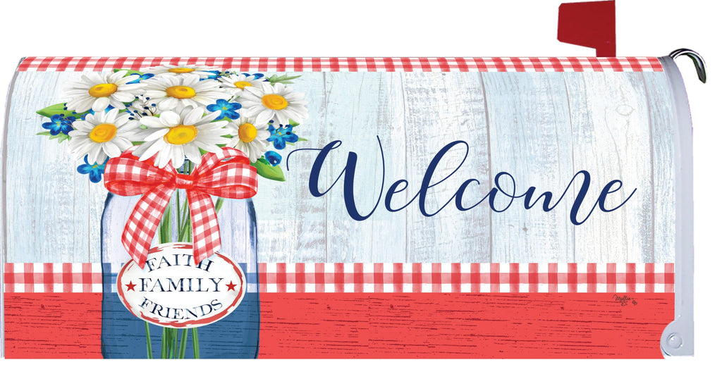 Red Gingham Daisy Mailbox Makeover