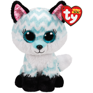 Ty ATLAS 6" Aqua Chevron Fox Beanie Boo