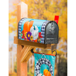 Buffalo Check Pumpkins Mailbox Cover