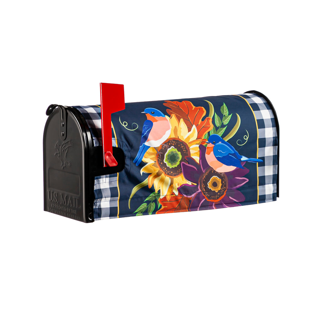Fall Bluebirds Mailbox Cover