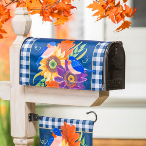 Fall Bluebirds Mailbox Cover