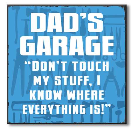 Dad's Garage Chunky Wood Sign - 6" x 6"