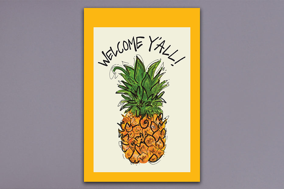 Welcome Y'all Pineapple Garden Flag