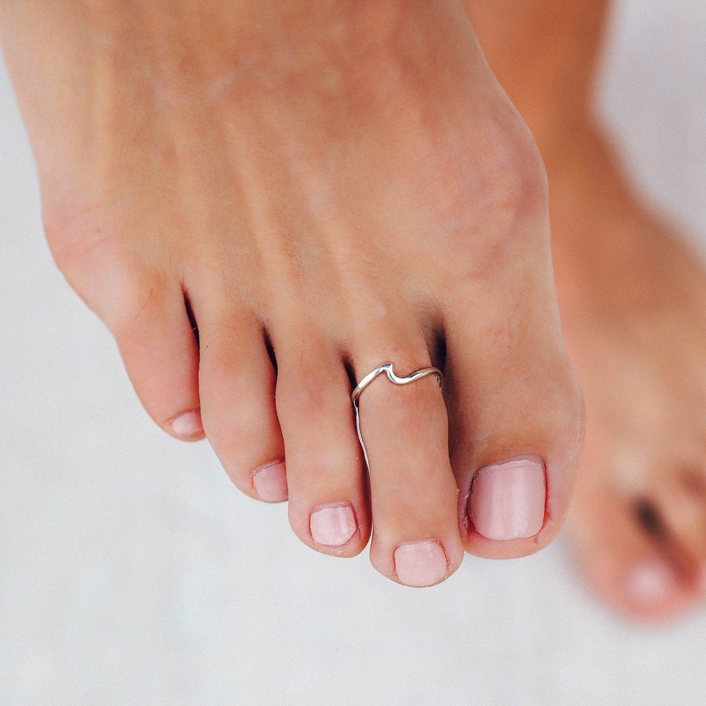 Wave Toe Ring Silver