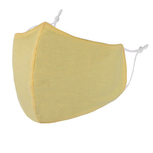Non-Medical Solid Washable & Reusable Fashion Face Mask with Seam & Adjustable Earloop - Yellow