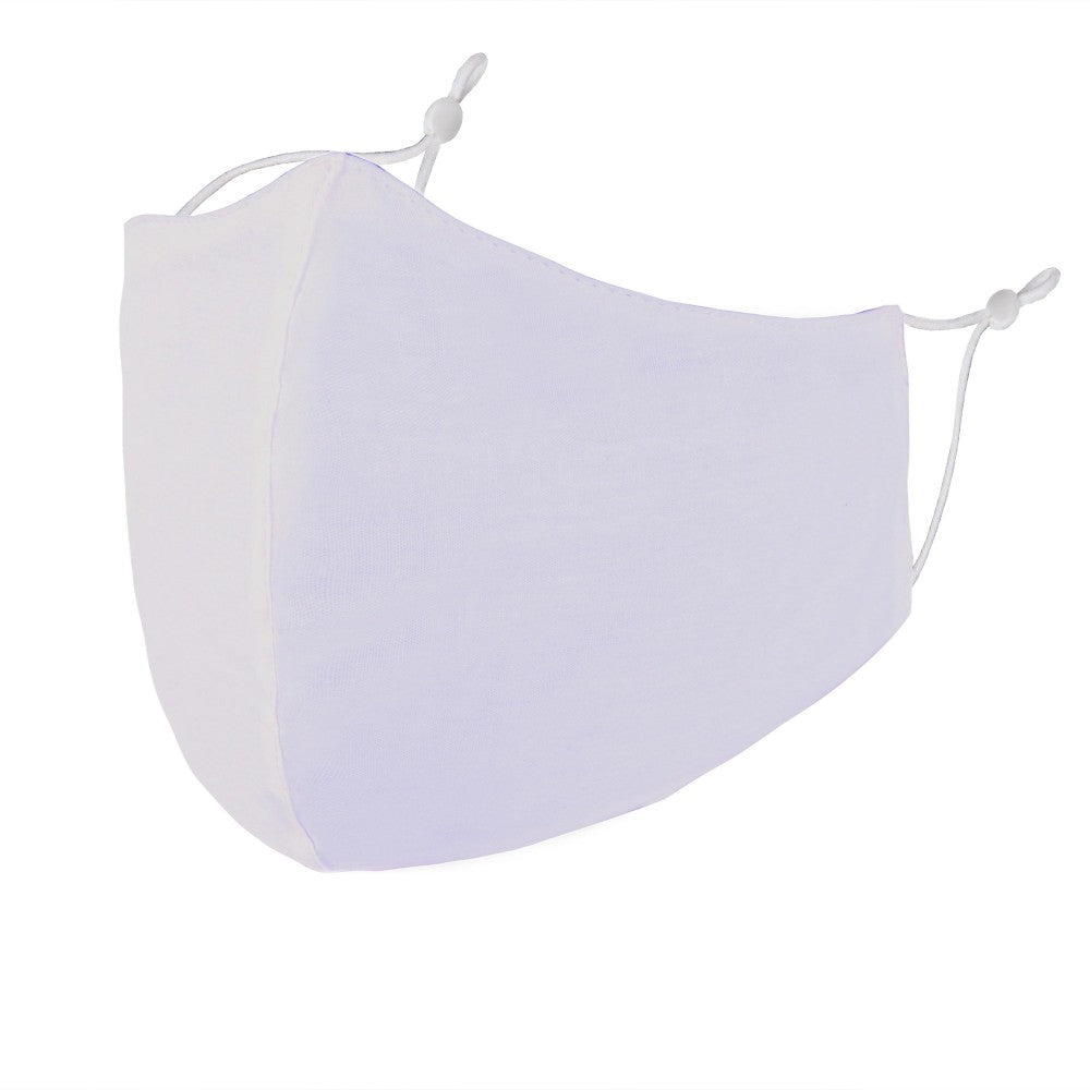Non-Medical Solid Washable & Reusable Fashion Face Mask with Seam & Adjustable Earloop - White