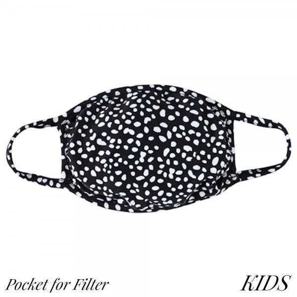Kid's Black Spotted Face Mask