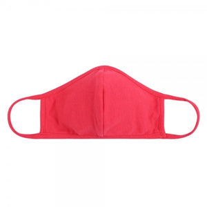 Adults Reusable Solid Color T-Shirt Cloth Face Mask with Seam - Coral