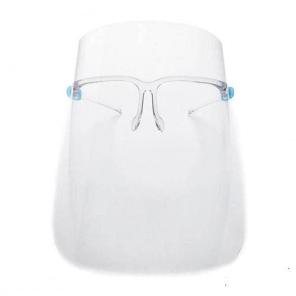 Two Piece Anti-Fog, Anit-Splatter Transparent Full Face Shield Featuring Glasses