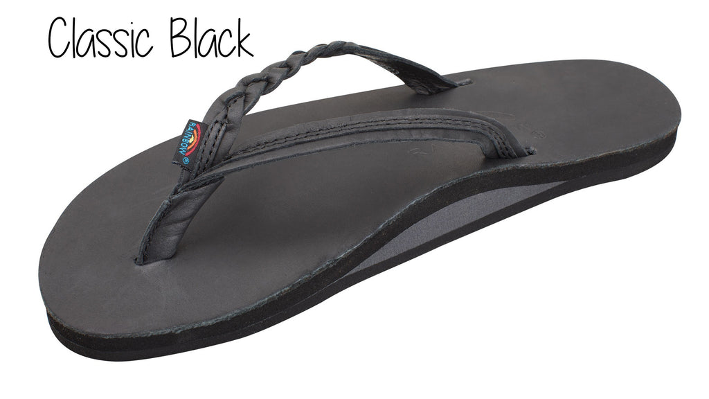 Flirty Braidy Ladies' Rainbow Sandals - Classic Black