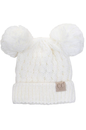 Kid's Double Pom Pom C.C. Beanie