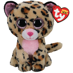 Ty LIVVIE 6" Brown/Pink Leopard Beanie Boo