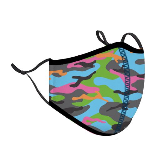 Neon Camo Face Mask - One Size Fits Most - Ages 8+