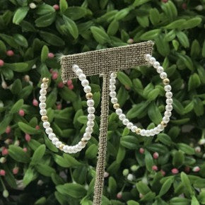 Allie Hoop Earrings in Ivory Pearl