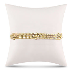 Enewton 3-Strand Classic Beaded Signature Cross Gold Bracelet