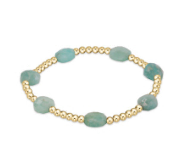 Enewton Amazonite Admire Pattern 3mm Gold Bead Bracelet