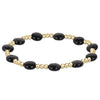 Enewton Faceted Onyx Admire Pattern 3mm Gold Bead Bracelet