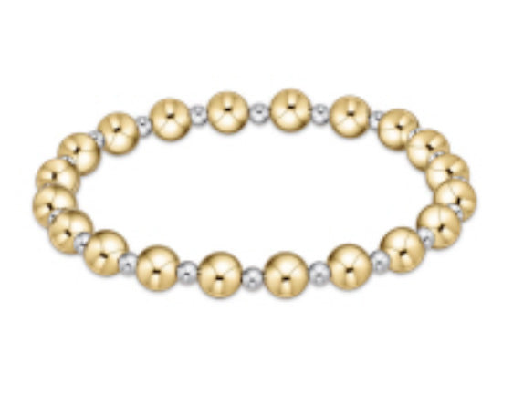 Enewton Classic Grateful Pattern Mixed Metal 6mm Bead Bracelet