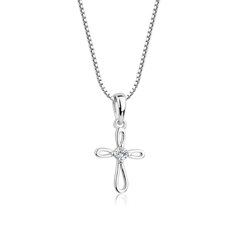 Cherished Moments Infinity Cross Baby Necklace