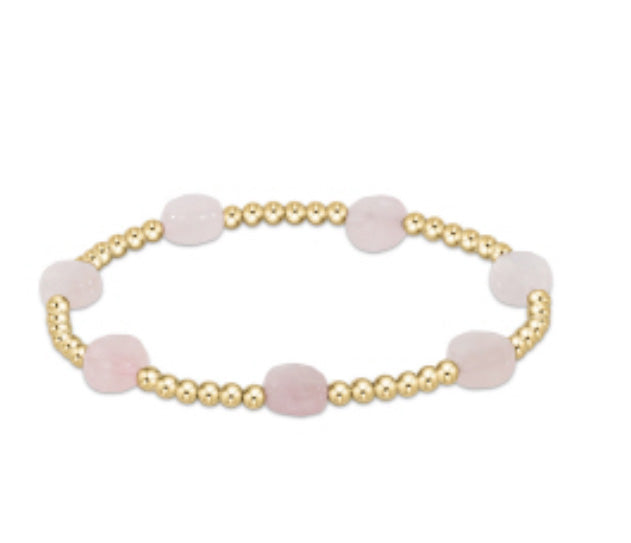 Enewton Pink Opal Admire Pattern 3mm Gold Bead Bracelet