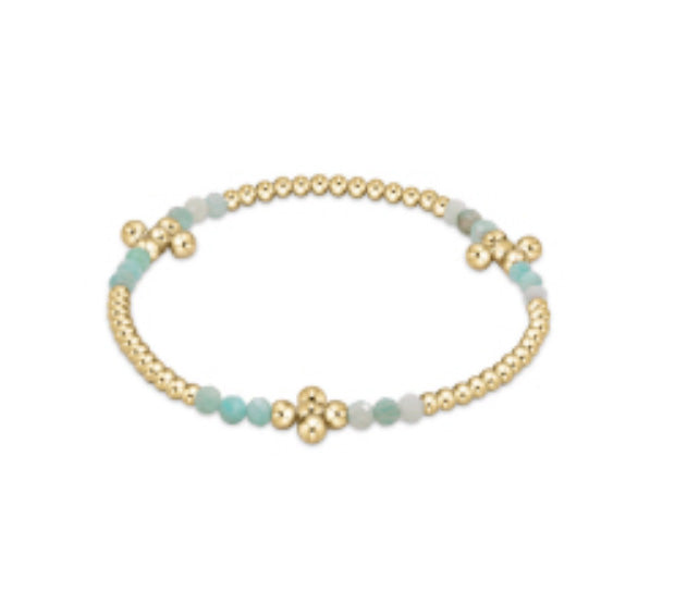 Enewton Signature Cross Gold Bliss 2.5mm Bead Bracelet - Amazonite