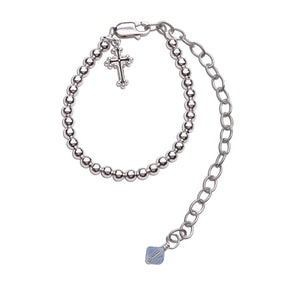 Boy's Blessing to Bride Sterling Silver Cross Baby Bracelet