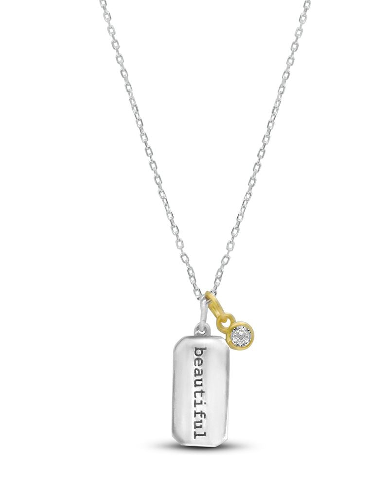 Beautiful Heart Swish Charm Necklace