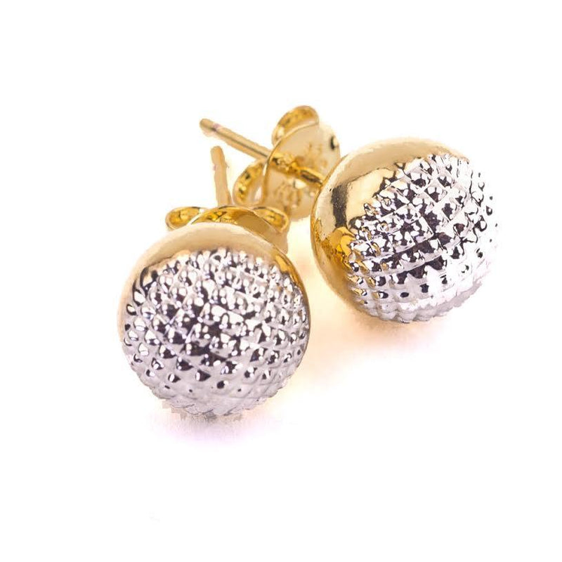 Gold Sheila Fajl Bosnia Detailed Sphere Stud Earrings
