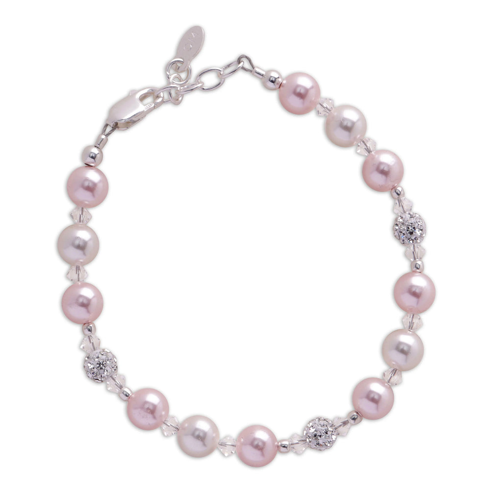 Brandi Sterling Silver Pink Pearl & Pave Bracelet