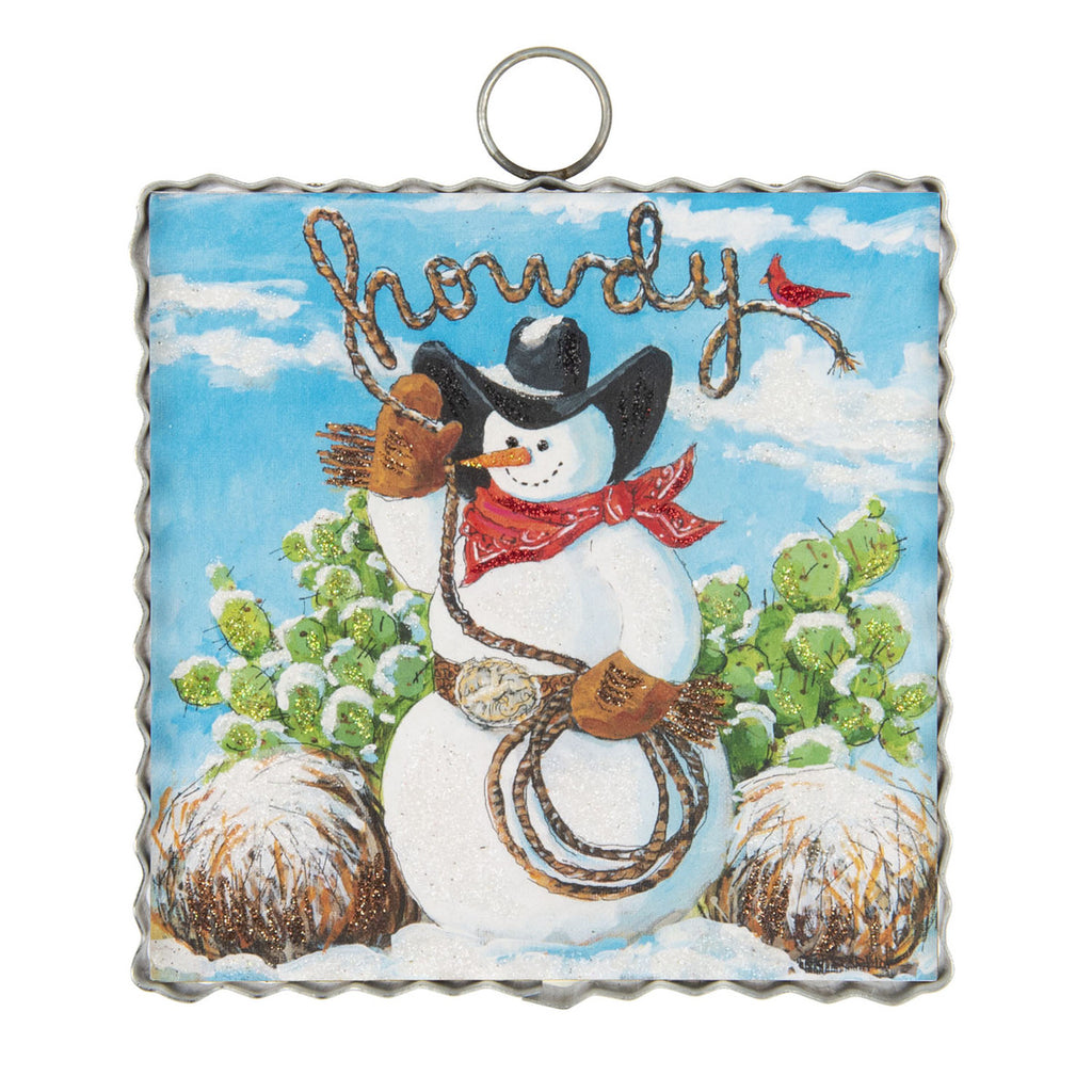 Roundtop Collection Mini Howdy Snowman Print