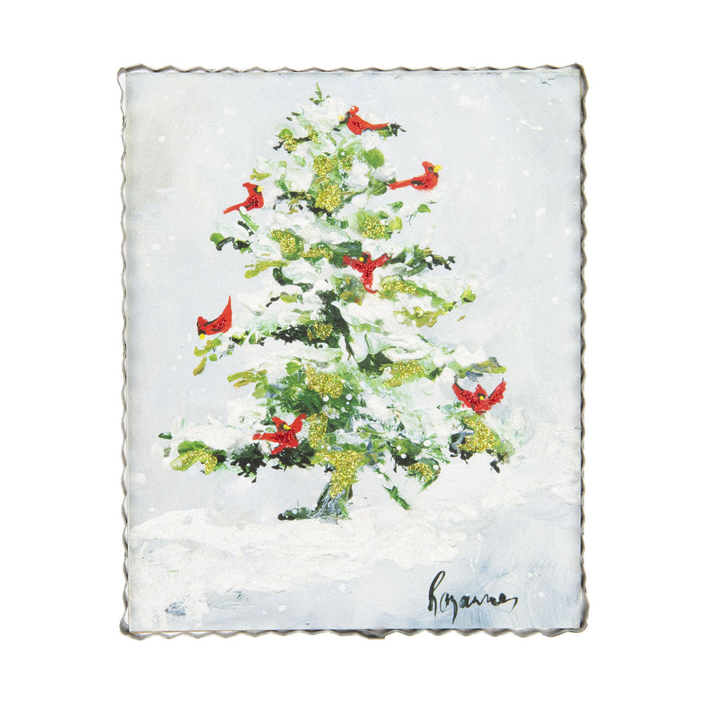 Roundtop Collection Rozie's Snowy Cardinal Tree Print