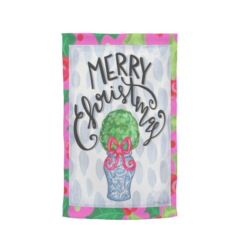 Christmas Topiary Garden Flag