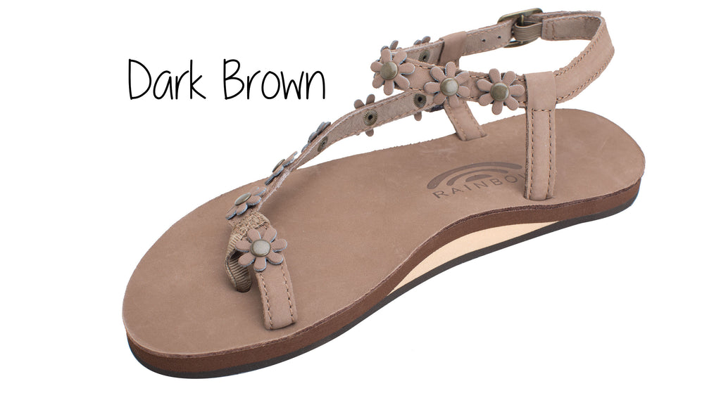Delilah Ladies' Rainbow Sandals - Dark Brown