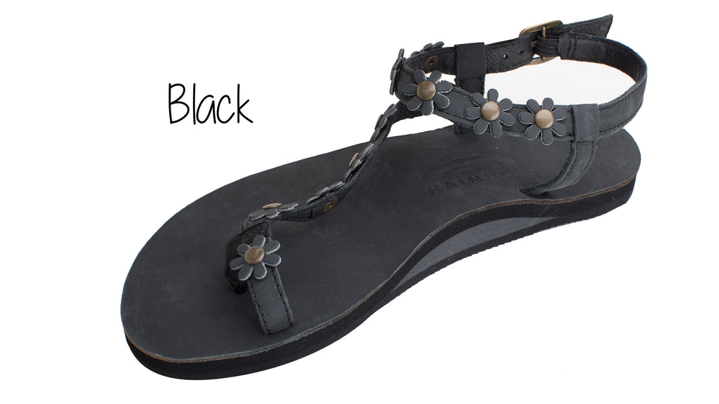 Delilah Ladies' Rainbow Sandals - Black